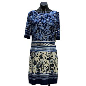NWT Eliza J Blue Floral Print Dress Size 8